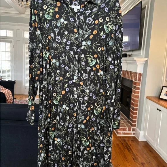 J Jill Botanical Shirt Dress - Picture 1 of 5